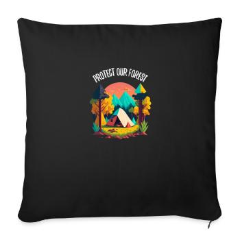 Nature, Wildlife, Outdoor, Forest, Camping, Hiking, Tea - Sofa pillowcase 17,3'' x 17,3'' (45 x 45 cm) - black - Front