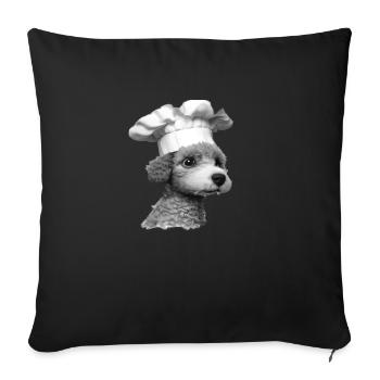 Caniche Cuisiniers Propriétaire de chien Caniche Chiot Chiot - Housse de coussin décorative 45 x 45 cm - noir - Devant