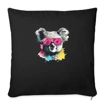 Foo the koala - Sofa pillowcase 17,3'' x 17,3'' (45 x 45 cm) - black - Front