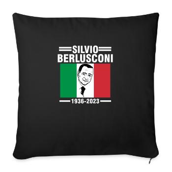 Silvio Berlusconi - 1936 - 2023 86 Jahre Silvio - Sofakissenbezug 45 x 45 cm - Schwarz - Vorne