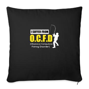 FISHING - Sofa pillowcase 17,3'' x 17,3'' (45 x 45 cm) - black - Front