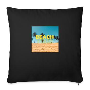 Beach 15 - Sofakissenbezug 45 x 45 cm - Schwarz - Vorne