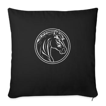 Horse Horse Head Pony - Sofa pillowcase 17,3'' x 17,3'' (45 x 45 cm) - black - Front