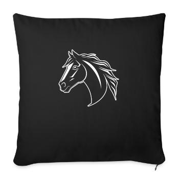 Horse Horse Head Pony - Sofa pillowcase 17,3'' x 17,3'' (45 x 45 cm) - black - Front
