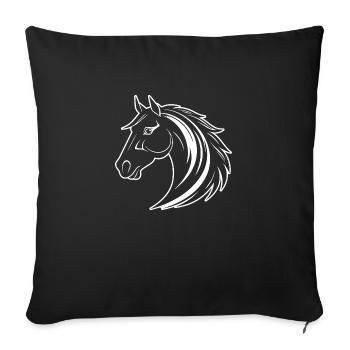 Horse Horse Head Pony - Sofa pillowcase 17,3'' x 17,3'' (45 x 45 cm) - black - Front