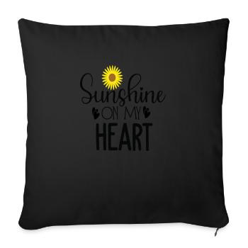 Du soleil sur mon cœur - Housse de coussin décorative 45 x 45 cm - noir - Devant