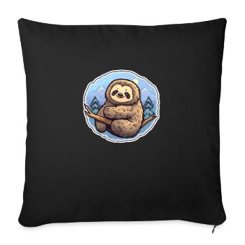 Sloth Relaxation - Sofa pillowcase 17,3'' x 17,3'' (45 x 45 cm) - black - Front
