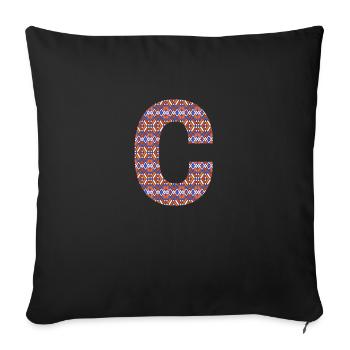 Monogram Letter C- geometric pattern - Sofa pillowcase 17,3'' x 17,3'' (45 x 45 cm) - black - Front
