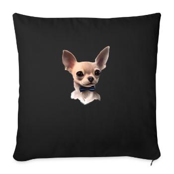 Propriétaire de chien Chihuahua chien Chihuahua chiots - Housse de coussin décorative 45 x 45 cm - noir - Devant