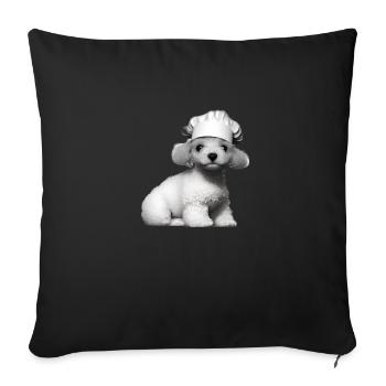 Poodle Puppy Cooks Dog Owner Poodle Puppy - Sofa pillowcase 17,3'' x 17,3'' (45 x 45 cm) - black - Front