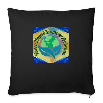 Umwelt - Sofakissenbezug 45 x 45 cm - Schwarz - Vorne