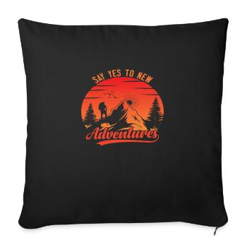Dites oui aux nouvelles aventures - Housse de coussin décorative 45 x 45 cm - noir - Devant