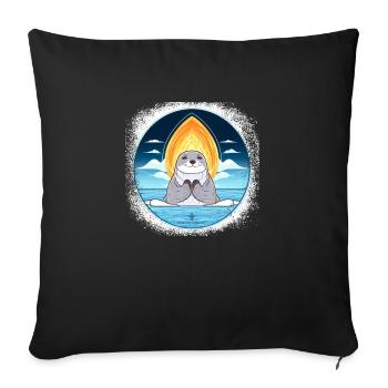 anniversaire cadeau idée anniversaire animal aquatique - Housse de coussin décorative 45 x 45 cm - noir - Devant