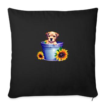 Labradorbesitzer Labrador Retriever Hundewelpe - Sofakissenbezug 45 x 45 cm - Schwarz - Vorne