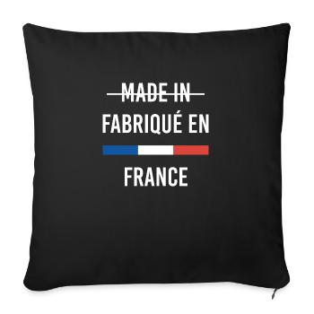 Made in France - Sofa pillowcase 17,3'' x 17,3'' (45 x 45 cm) - black - Front