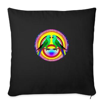 Beautiful Bright Parrot | - Sofa pillowcase 17,3'' x 17,3'' (45 x 45 cm) - black - Front