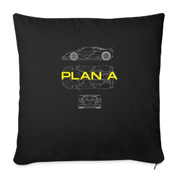 plan voiture sport - Housse de coussin décorative 45 x 45 cm - noir - Devant