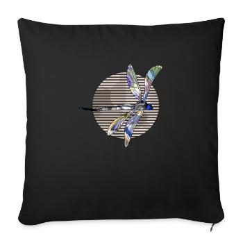 Dragonfly - Sofa pillowcase 17,3'' x 17,3'' (45 x 45 cm) - black - Front