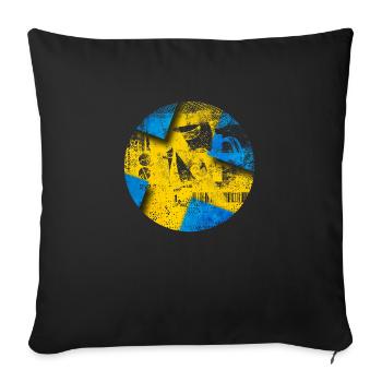 Suède Suède drapeau national norden skandinavia - Housse de coussin décorative 45 x 45 cm - noir - Devant