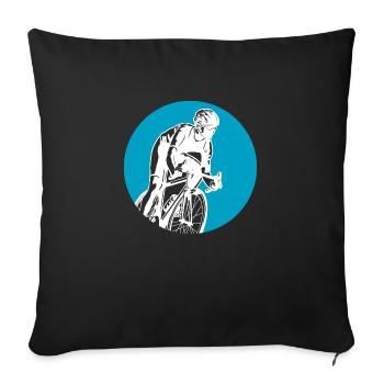 Bicycle Biking Biker - Sofa pillowcase 17,3'' x 17,3'' (45 x 45 cm) - black - Front