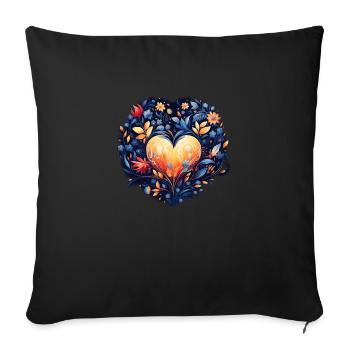Jardin de l’amour - Housse de coussin décorative 45 x 45 cm - noir - Devant