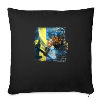 Suède Suède drapeau national norden skandinavia - Housse de coussin décorative 45 x 45 cm - noir - Devant