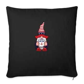 4th Of July Gnome - Sofa pillowcase 17,3'' x 17,3'' (45 x 45 cm) - black - Front