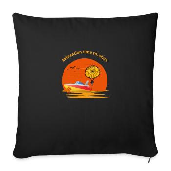 Temps de détente pour commencer - Housse de coussin décorative 45 x 45 cm - noir - Devant