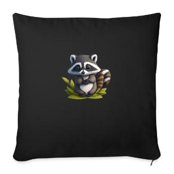 Petit raton laveur - Housse de coussin décorative 45 x 45 cm - noir - Devant