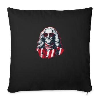 Patriotic Pride U.S. George Washington Men Woman - Sofa pillowcase 17,3'' x 17,3'' (45 x 45 cm) - black - Front