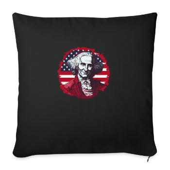 Patriotic Pride U.S. George Washington Men Woman - Sofa pillowcase 17,3'' x 17,3'' (45 x 45 cm) - black - Front