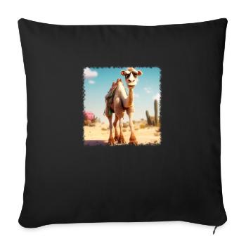 cool camel - Sofa pillowcase 17,3'' x 17,3'' (45 x 45 cm) - black - Front