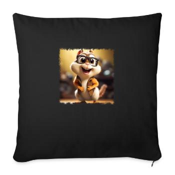 funny chipmunk - Sofa pillowcase 17,3'' x 17,3'' (45 x 45 cm) - black - Front