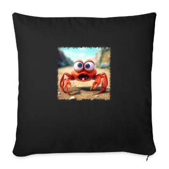 Crabe fou - Housse de coussin décorative 45 x 45 cm - noir - Devant