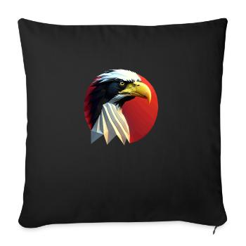 Eagle #2 - Sofa pillowcase 17,3'' x 17,3'' (45 x 45 cm) - black - Front