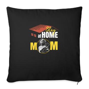 Rester au foyer Maman - Housse de coussin décorative 45 x 45 cm - noir - Devant
