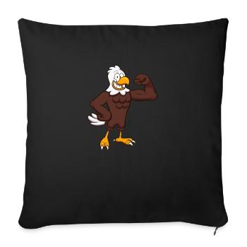 Caractère d’aigle fort - Housse de coussin décorative 45 x 45 cm - noir - Devant