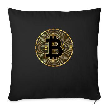 Trading de crypto-monnaies Bitcoin - Housse de coussin décorative 45 x 45 cm - noir - Devant