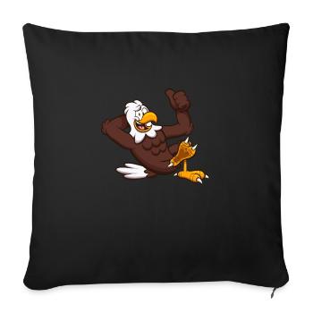 Personnage de l’aigle pondeur - Housse de coussin décorative 45 x 45 cm - noir - Devant