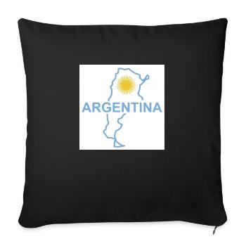 Map of Argentina - Sofa pillowcase 17,3'' x 17,3'' (45 x 45 cm) - black - Front