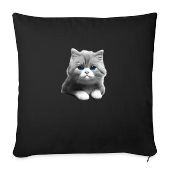 Kitten Domestic Cat Cat Pet Cat Owner - Sofa pillowcase 17,3'' x 17,3'' (45 x 45 cm) - black - Front