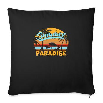 Summer Paradise - Sofa pillowcase 17,3'' x 17,3'' (45 x 45 cm) - black - Front