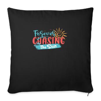 Forever Chasing the Sun - Sofa pillowcase 17,3'' x 17,3'' (45 x 45 cm) - black - Front