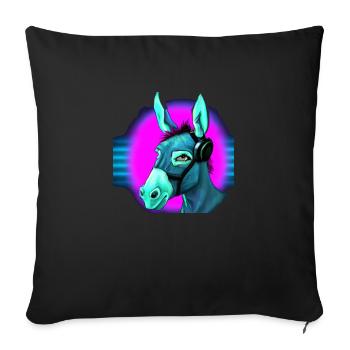 Synthwave Donkey - Housse de coussin décorative 45 x 45 cm - noir - Devant
