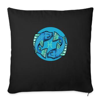 Zodiac - Star Sign - Pisces - neg - Sofakissenbezug 45 x 45 cm - Schwarz - Vorne