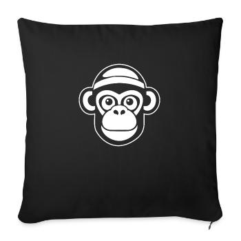 Affe Affen Affengesicht Dschungel - Sofakissenbezug 45 x 45 cm - Schwarz - Vorne