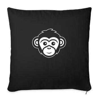 Monkey Monkey Monkey Face Jungle - Sofa pillowcase 17,3'' x 17,3'' (45 x 45 cm) - black - Front