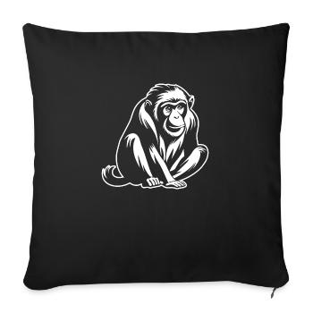 Monkey Monkey Monkey Face Jungle - Sofa pillowcase 17,3'' x 17,3'' (45 x 45 cm) - black - Front