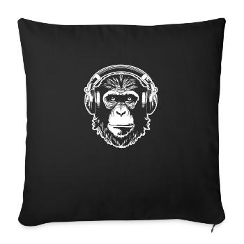 Monkey Monkey Monkey Face Jungle - Sofa pillowcase 17,3'' x 17,3'' (45 x 45 cm) - black - Front