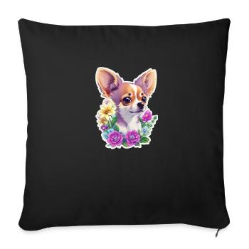 Chihuahua in pastel - Sofa pillowcase 17,3'' x 17,3'' (45 x 45 cm) - black - Front